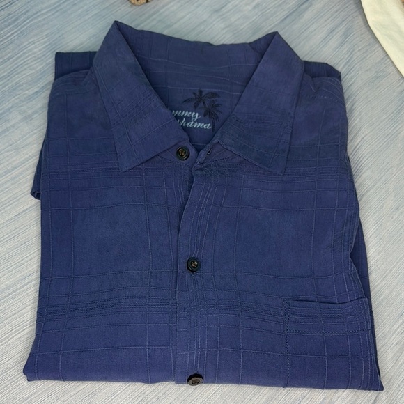 Tommy Bahama Indigo Short Sleeve button down Shirt 100% Silk XL - Picture 10 of 10